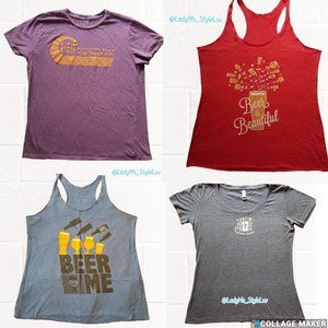 Bundle of Four (4) Women's Craft Beer Brew Festival Tank Tops & T-Shirts XL